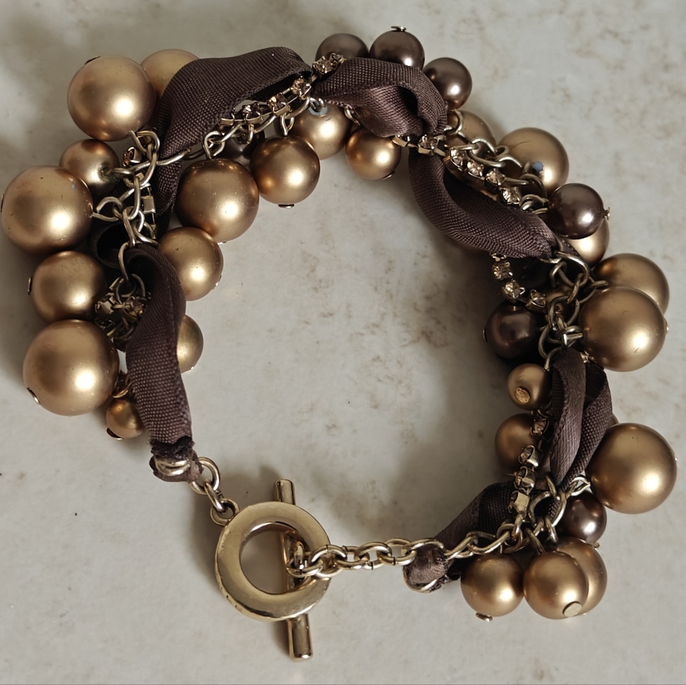 Elegant Carolee Dangling Pearls Cha-cha Style Bracelet
